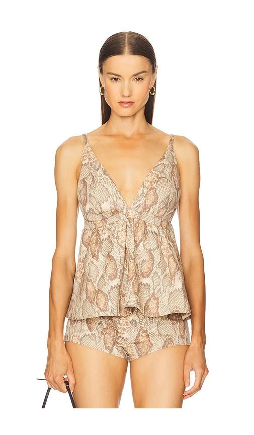 afrm declan top in taupe. - size m (also in s)