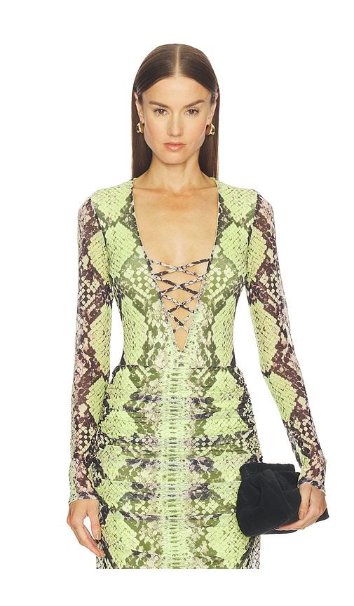 afrm eaton bodysuit in yellow. - size 2x (also in s, xs, m, xl)