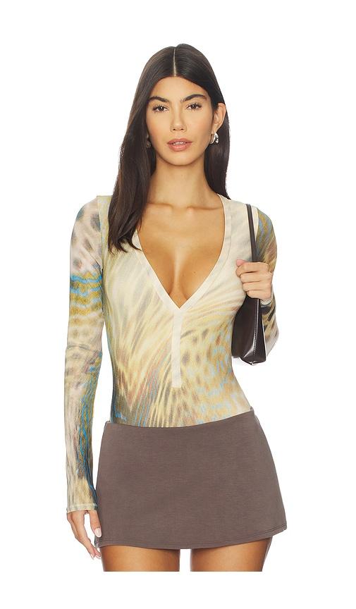 afrm harris bodysuit in cream. - size 1x (also in l, xl, xxl, 3x)