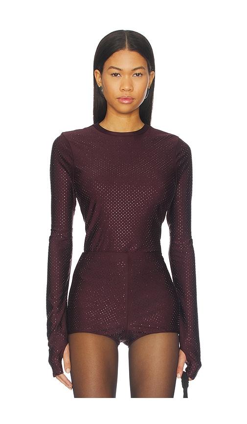 afrm kaylee stud jersey top in purple. - size m (also in s, xs)