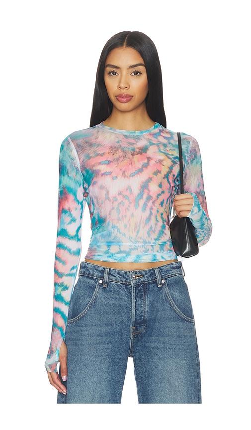 afrm kaylee top in blue,pink. - size s (also in xs)