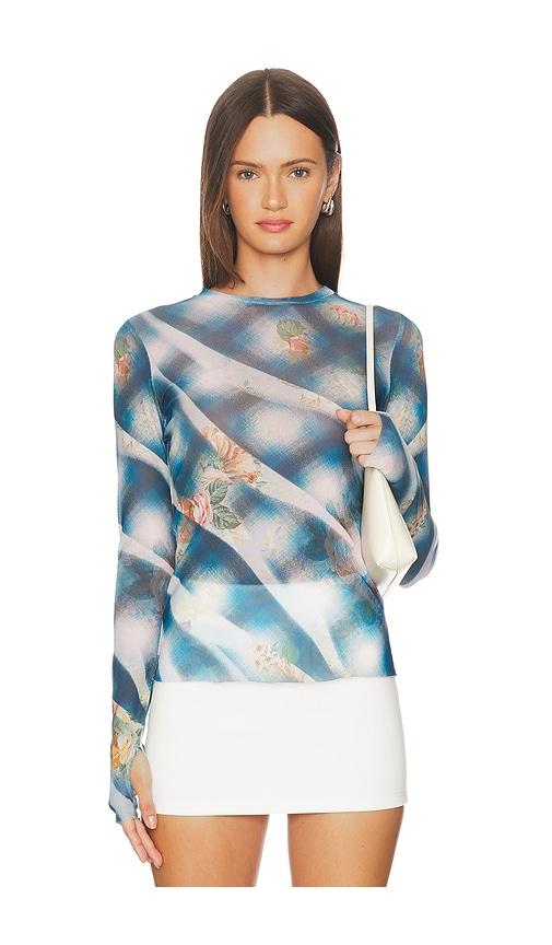 afrm kaylee top in blue. - size s (also in xs)