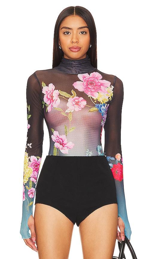 afrm milo bodysuit in black. - size 1x (also in 2x, 3x, s, xs, xxs)