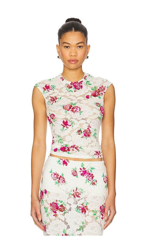 afrm nina crochet lace top in white. - size m (also in s)