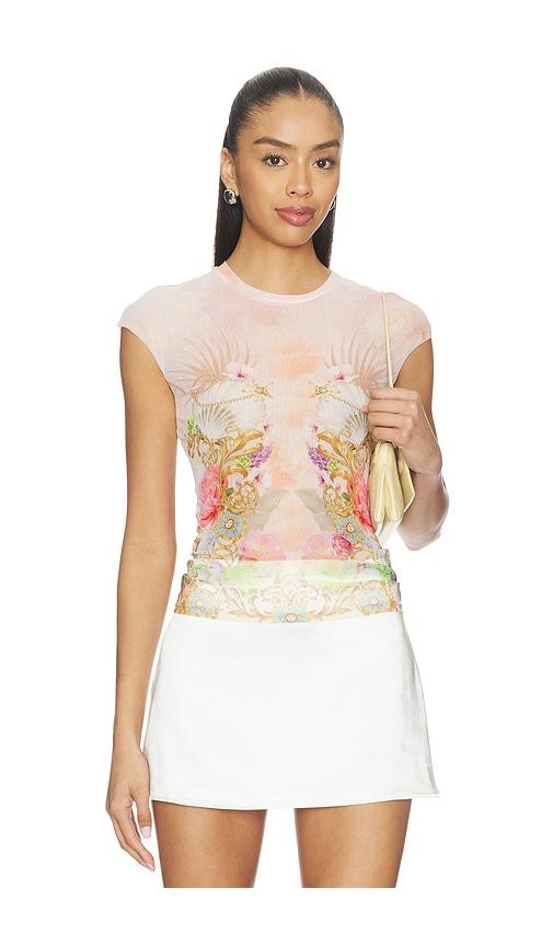 afrm nina dew drop top in rose. - size 2x (also in s, m)