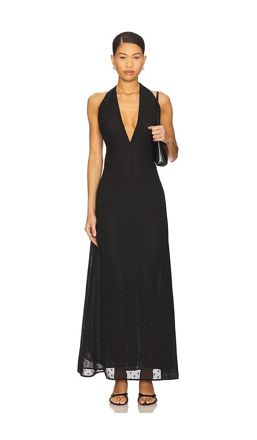 afrm odenah clip dot dress in black. - size l (also in s, xxs, xs)