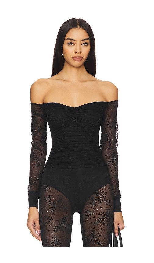 afrm odilla lace combo top in black. - size s (also in xl)