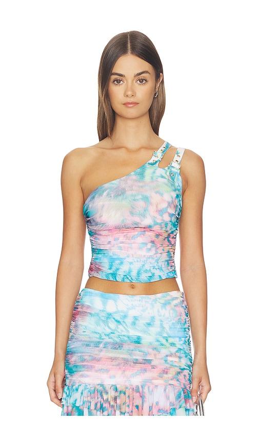 afrm phineas top in blue,pink. - size 1x (also in s, xxs, xs, m, l, xl)