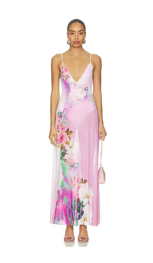 afrm rivka dress in pink,purple. - size l (also in xl, xxl)