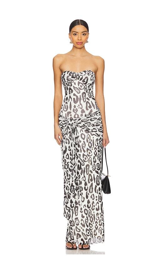 afrm rosalie maxi dress in white,black. - size 1x (also in s, m, l, xl, 2x, 3x)