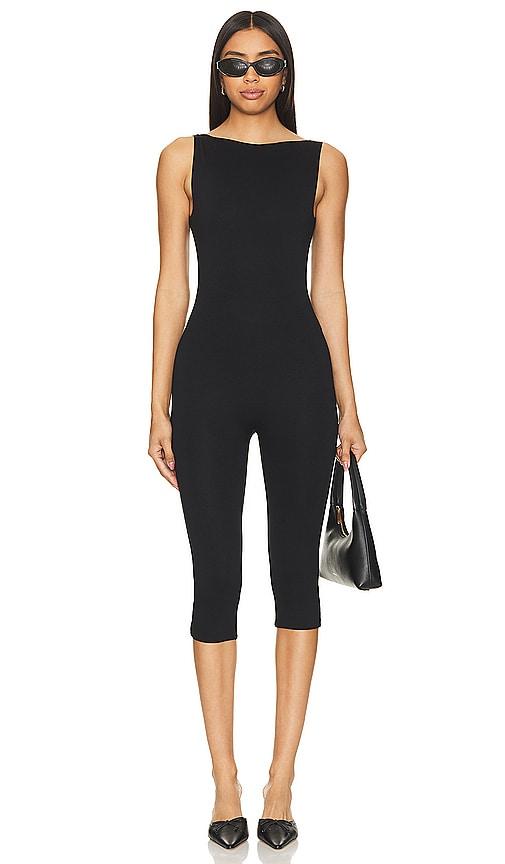 afrm tahlia capri jumpsuit in black. - size 1x (also in l, xl, 2x, 3x, xxl)