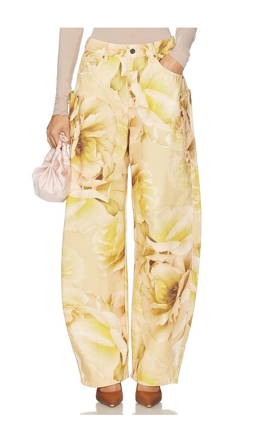 afrm the hr chippy barrel pant in beige. - size 26 (also in 27)