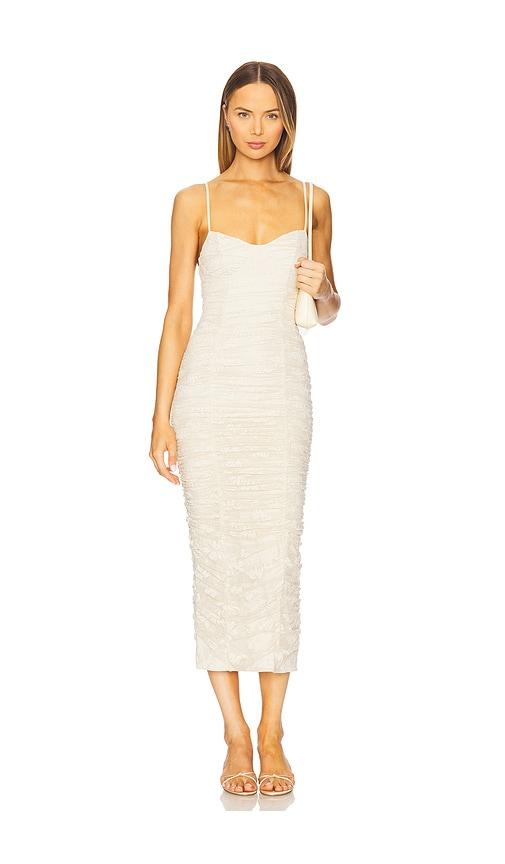 afrm tosca leaf lace dress in cream. - size l (also in s)