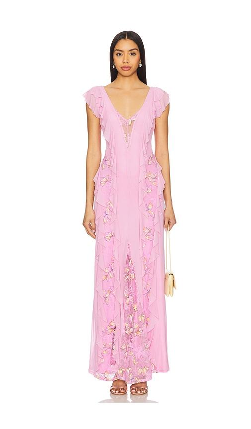 afrm trista dress in pink. - size 1x (also in xs, s)