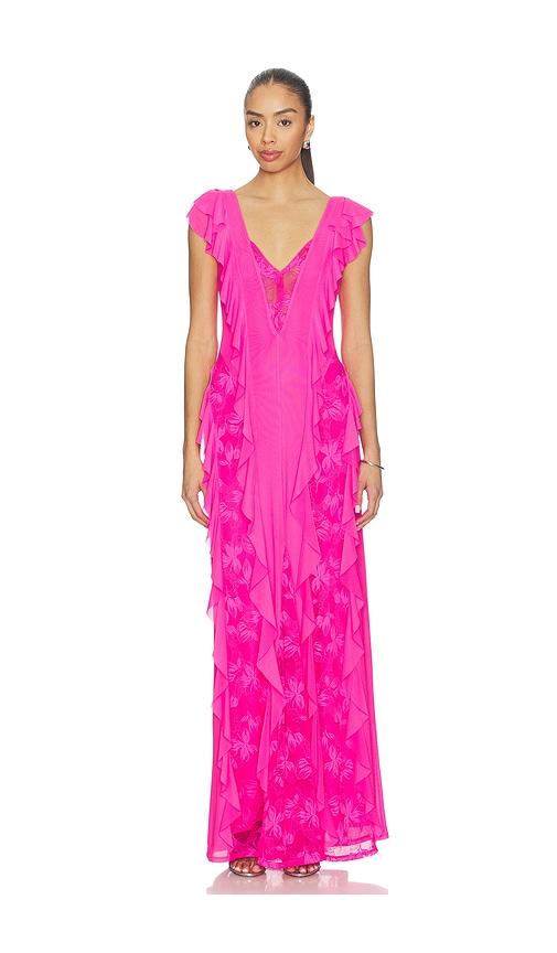 afrm trista dress in pink. - size l (also in s, xs, m)