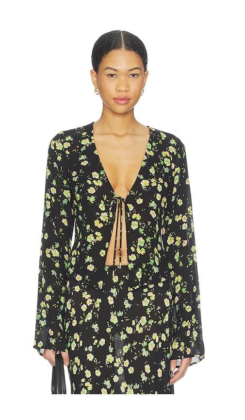 afrm tyra top in black. - size l (also in m, s, xs, xxs)