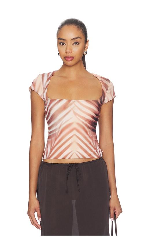 afrm winona top in brown. - size 1x (also in s, xxs, xs, m, l, xl, xxl, 2x, 3x)