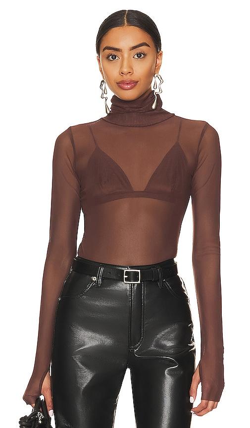 afrm x revolve milo bodysuit in brown. - size 1x (also in s, xxs, xs, m, l, xl, xxl, 2x)