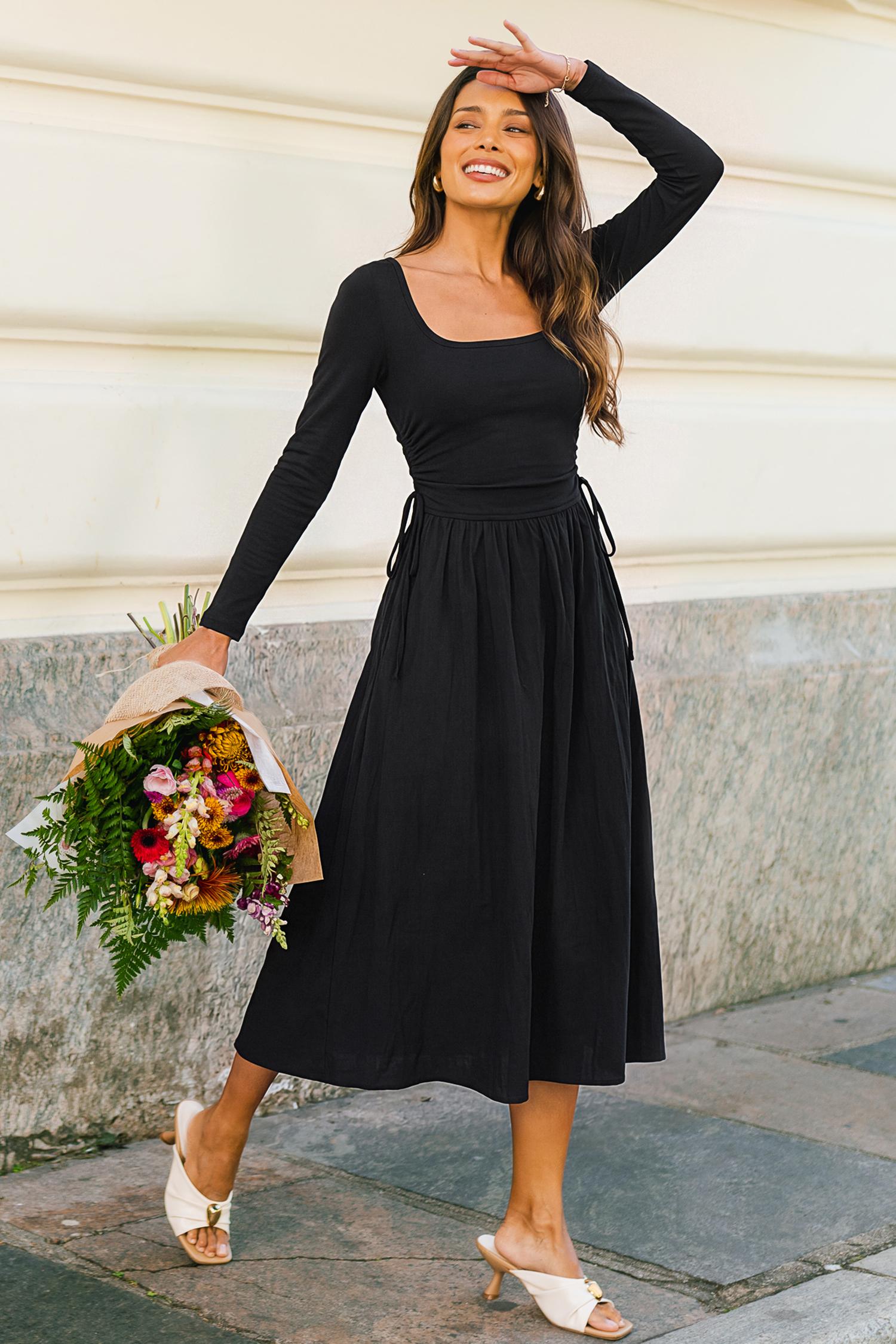 after sundown black maxi dress - l