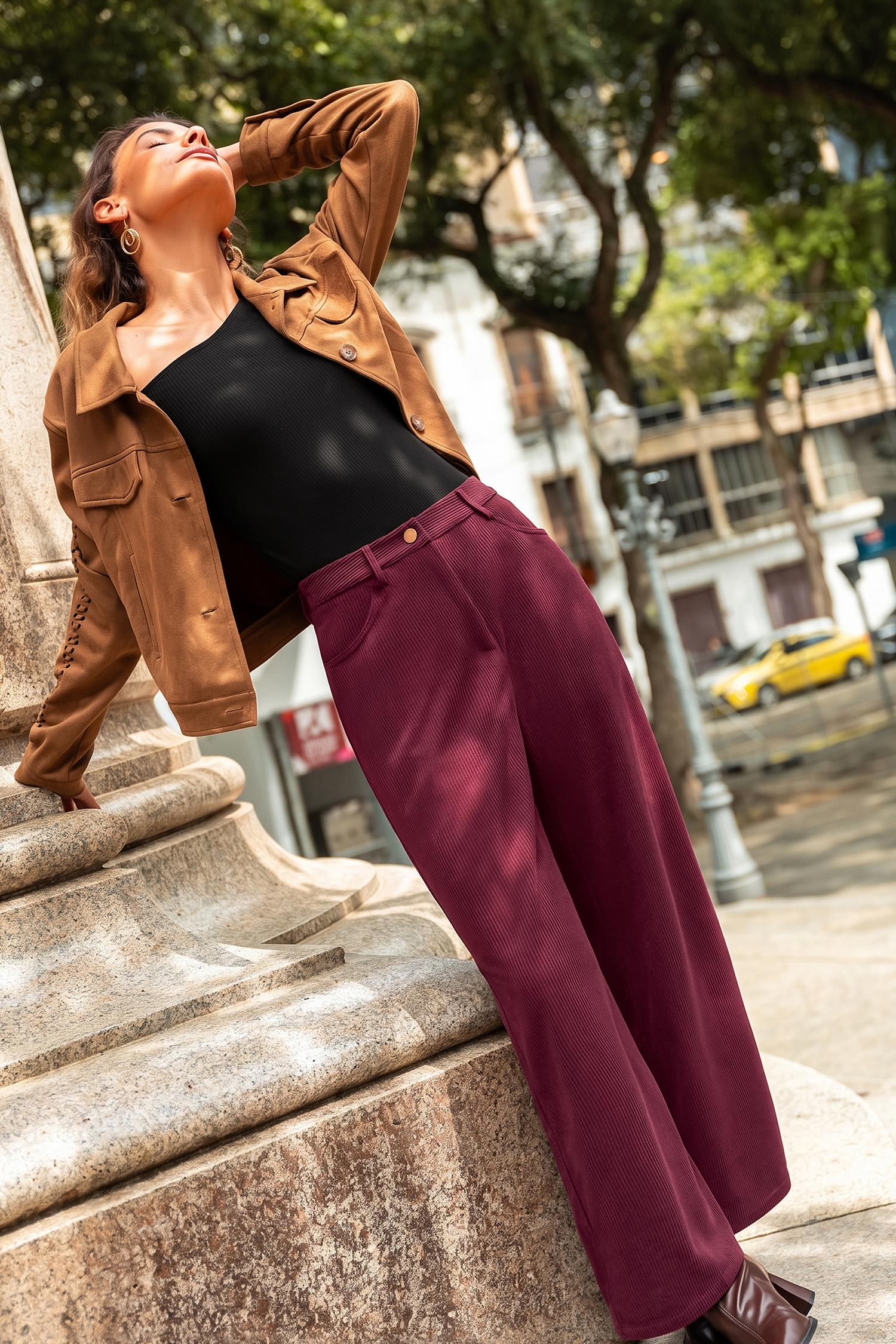 against the grain red pants - l