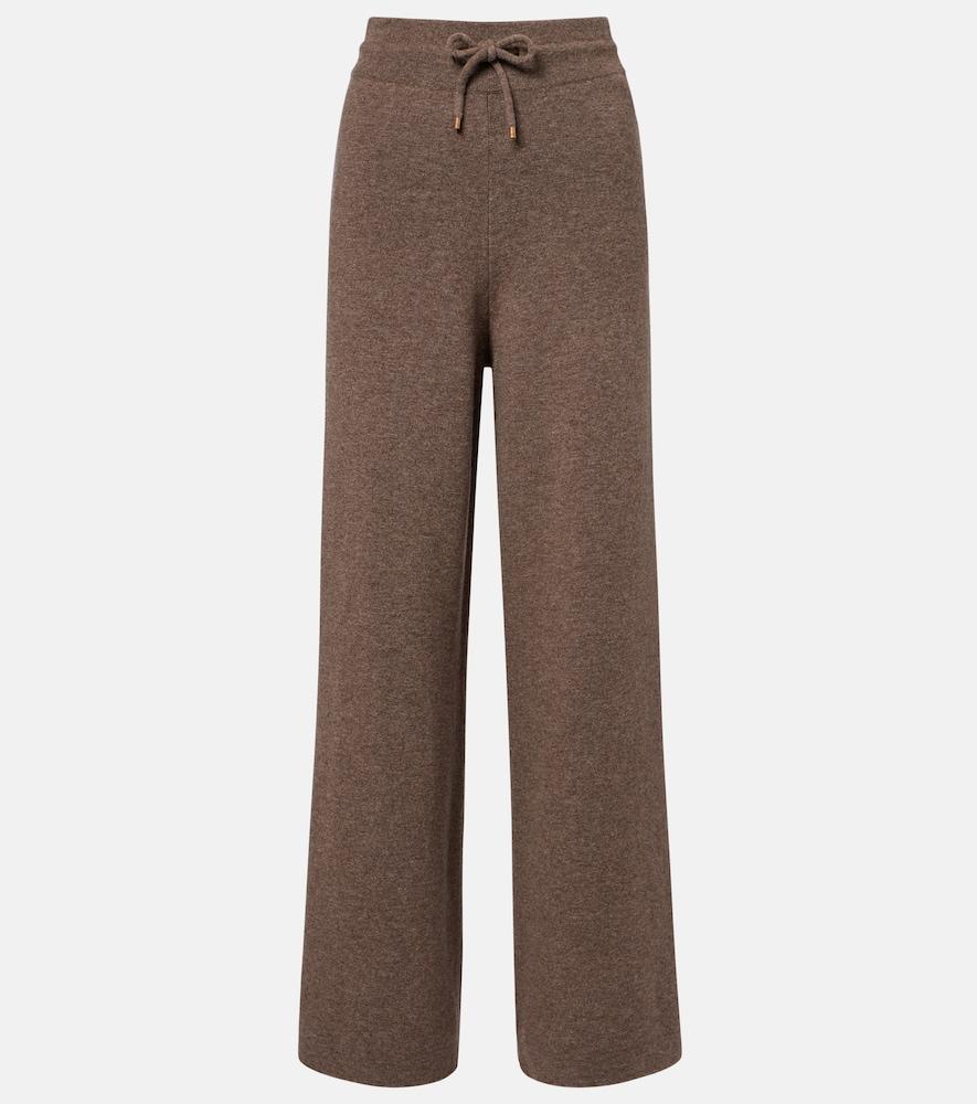 agnona cashmere, wool, and silk wide-leg pants