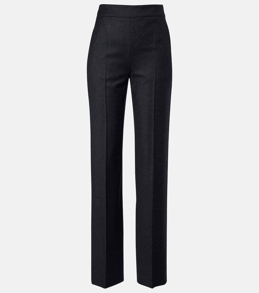 agnona wool flannel straight pants