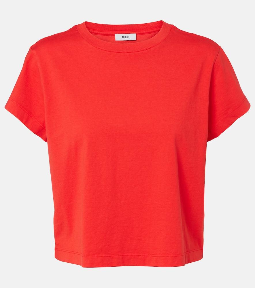 agolde adine cropped cotton jersey t-shirt