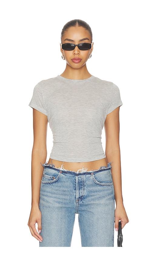 agolde adine shrunken tee in grey. - size m (also in s)
