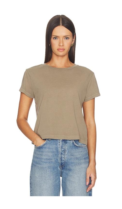 agolde adine tee shrunken tee in brown. - size s (also in xs)