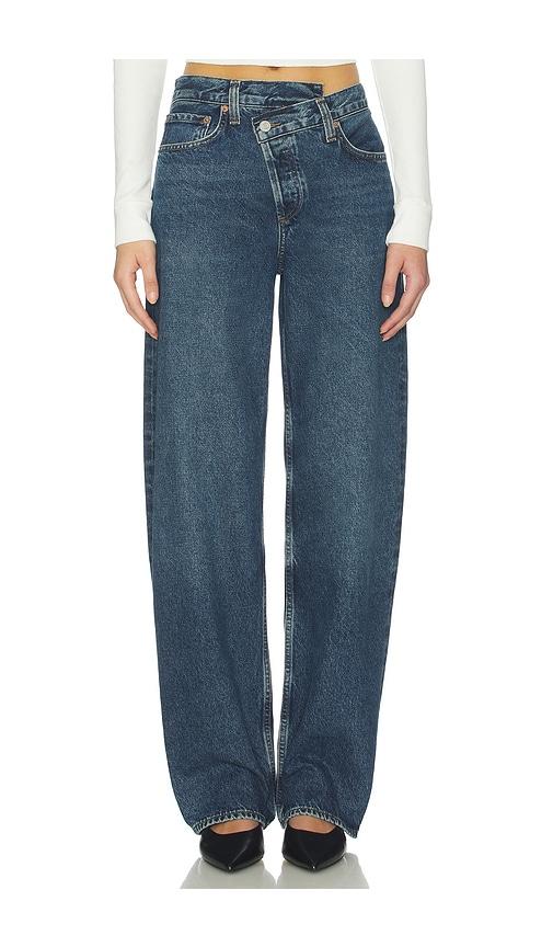 agolde arc criss cross jeans in blue. - size 25 (also in 34)
