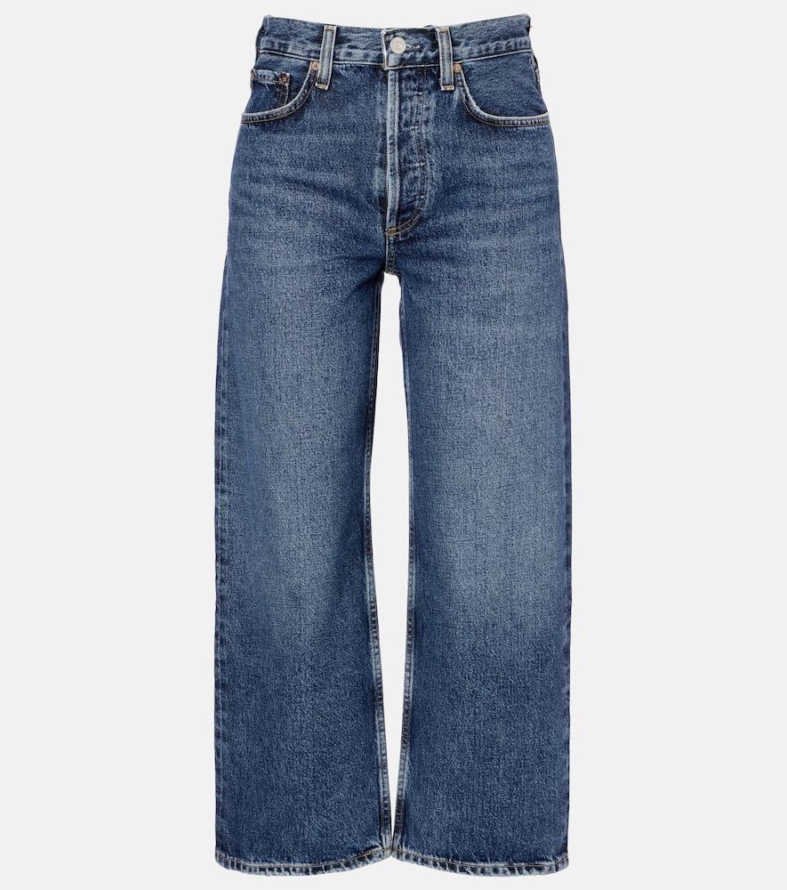 agolde arc cropped mid-rise wide-leg jeans