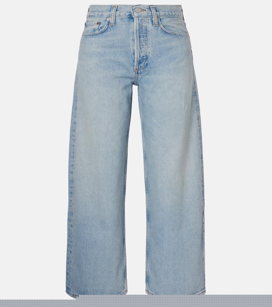 agolde arc cropped mid-rise wide-leg jeans