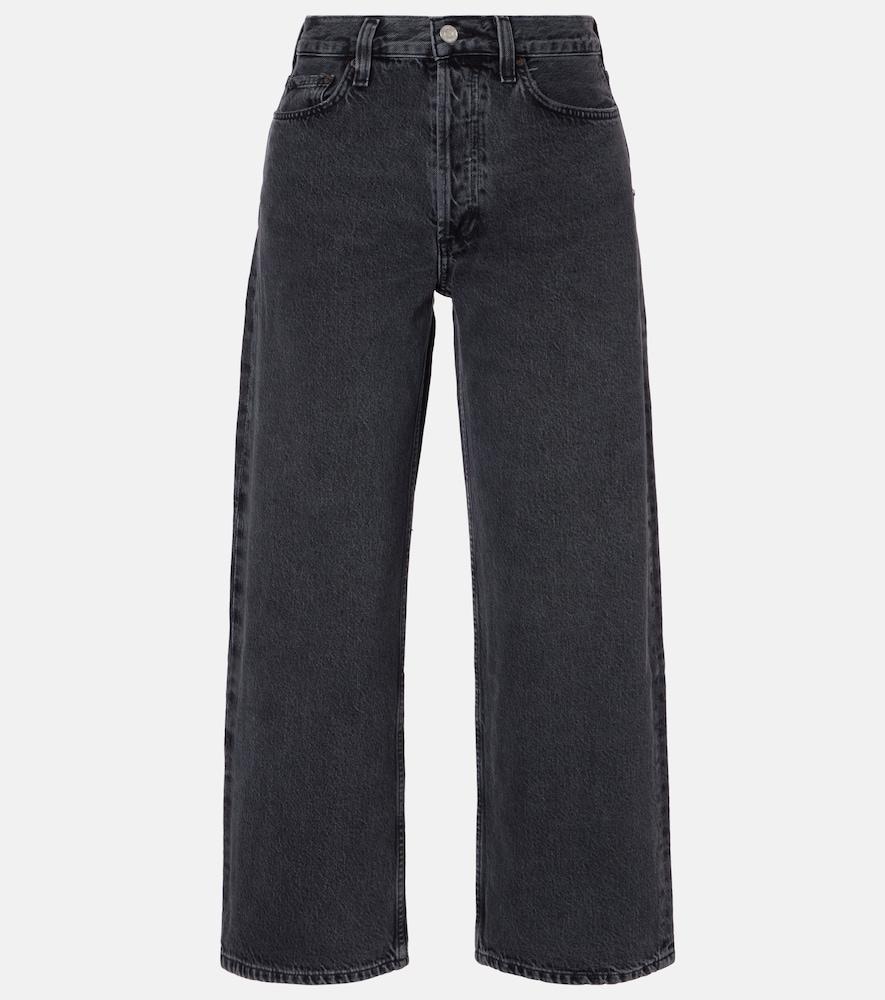 agolde arc cropped mid-rise wide-leg jeans