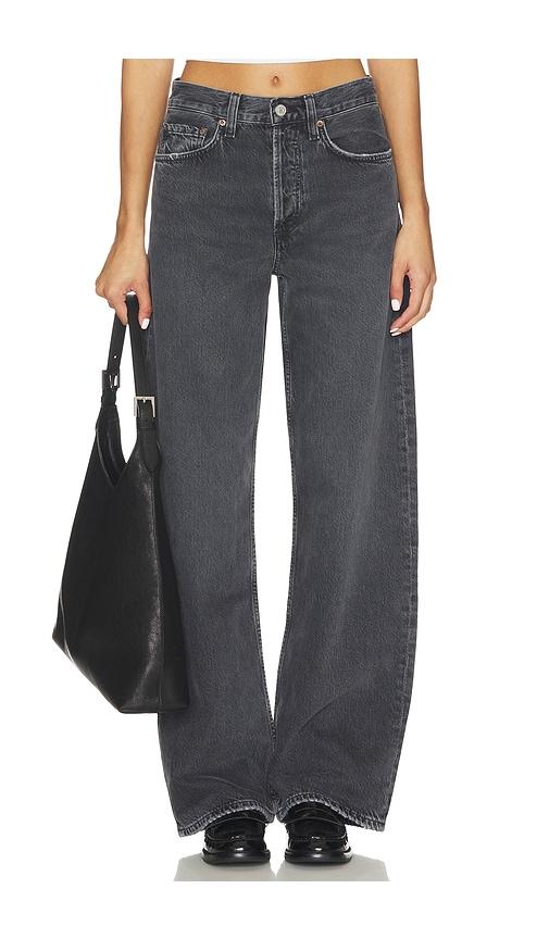 agolde arc loose wide jeans in charcoal. - size 29 (also in 30)
