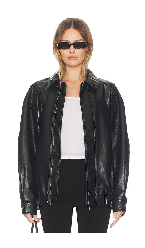 agolde aston bomber jacket in black. - size l (also in s)
