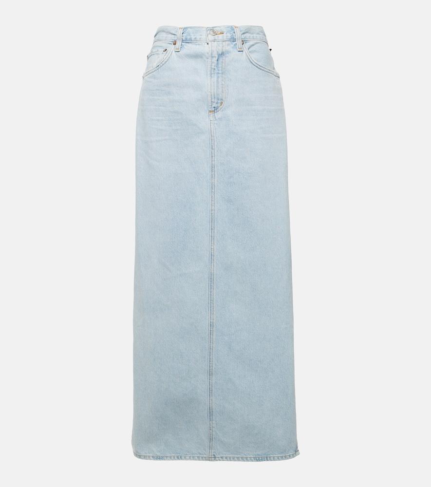 agolde astrid slice denim maxi skirt