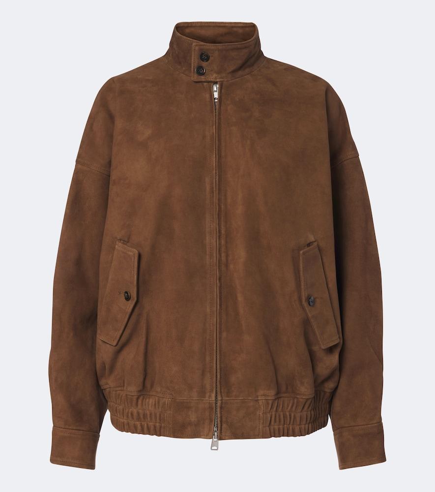 agolde blair suede blouson jacket