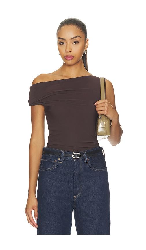 agolde carlin top in brown. - size l (also in xs, s, m, xl)