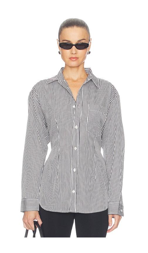 agolde cinch shirt in black & white. - size l (also in xs, m, xl)