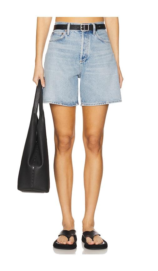 agolde dame high rise baggy short in blue. - size 31 (also in 32, 33, 34)