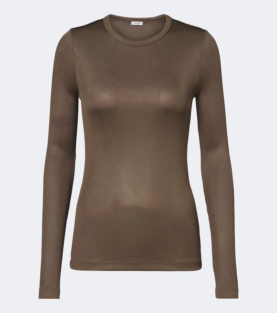 agolde delphi ribbed-knit top