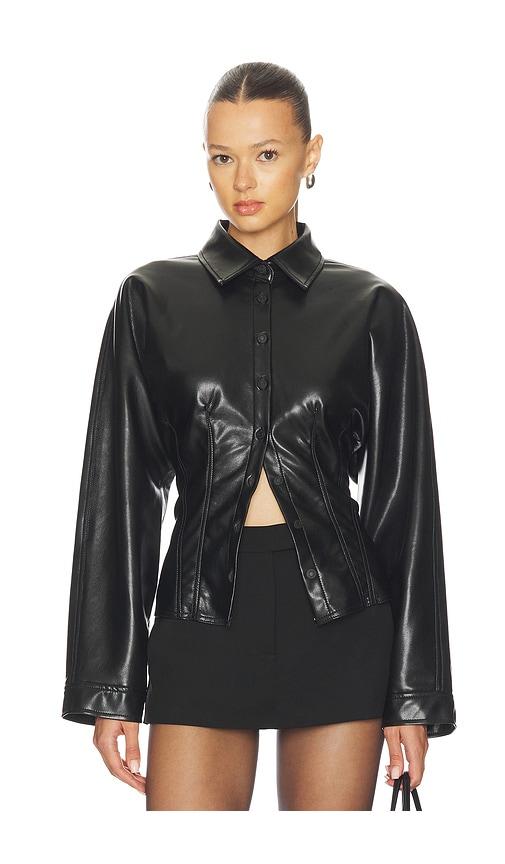 agolde devon shirt in black. - size l (also in s)