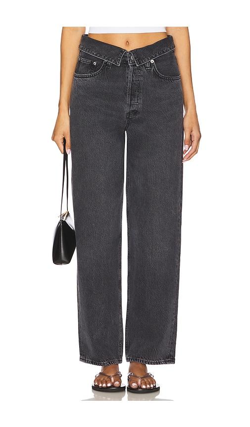 agolde echo taper jeans in black. - size 26 (also in 28)