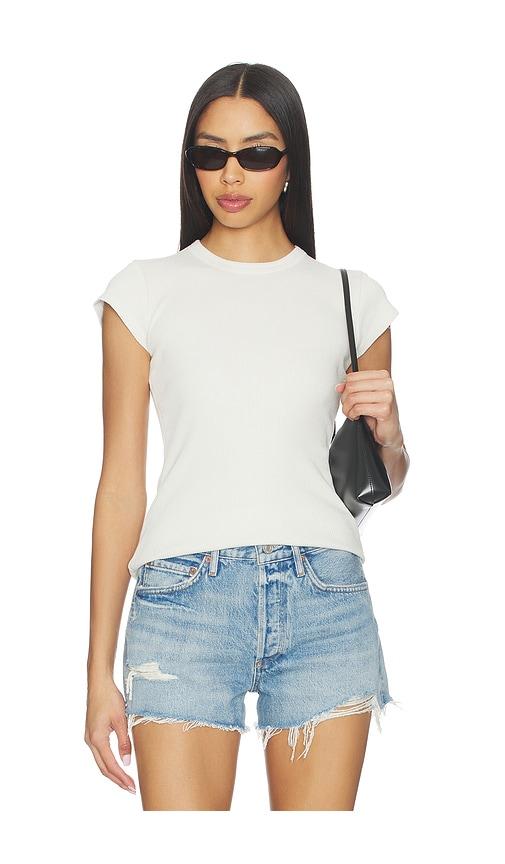 agolde edison tee shirt in cream. - size s (also in xs)