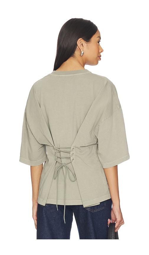 agolde ellery tee shirt in green, brown. - size m (also in xs, s)