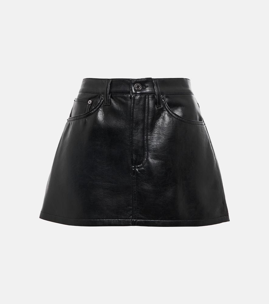 agolde faux-leather miniskirt