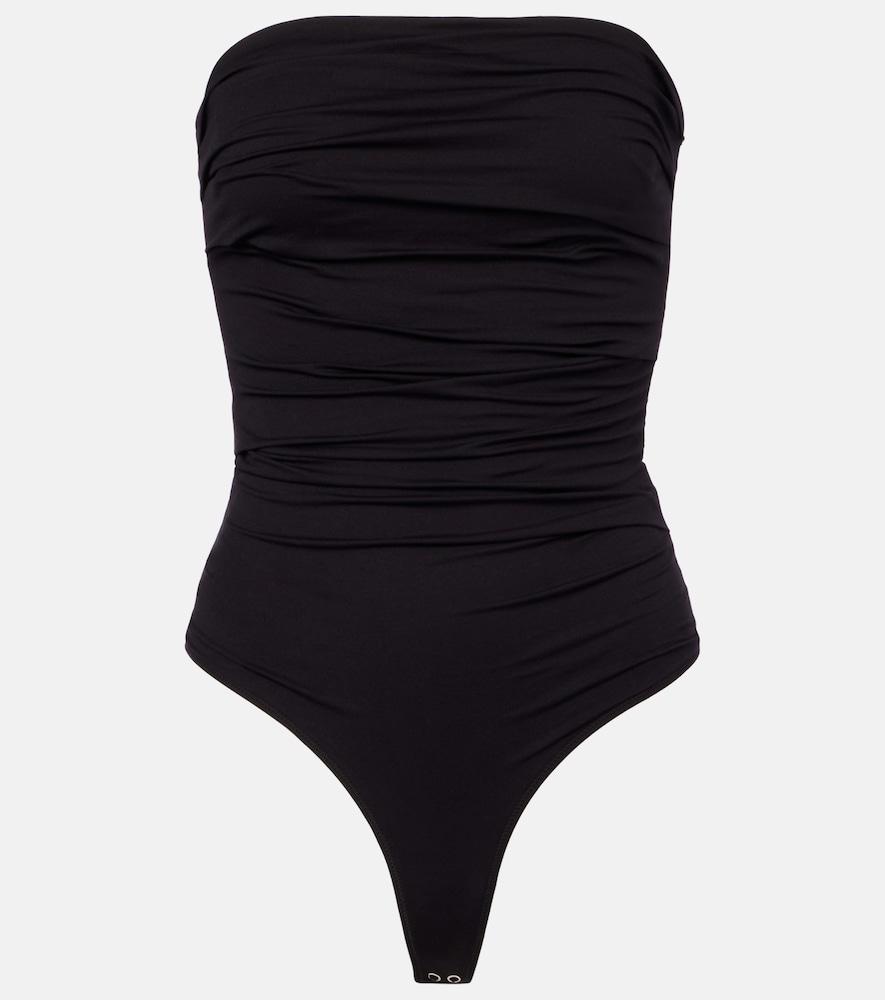 agolde gwyneth ruched open-back bodysuit