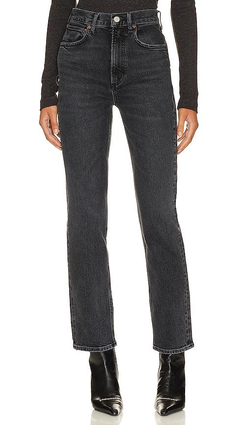 agolde high rise stovepipe jeans in black. - size 25 (also in 26, 27, 28, 32, 33, 34)