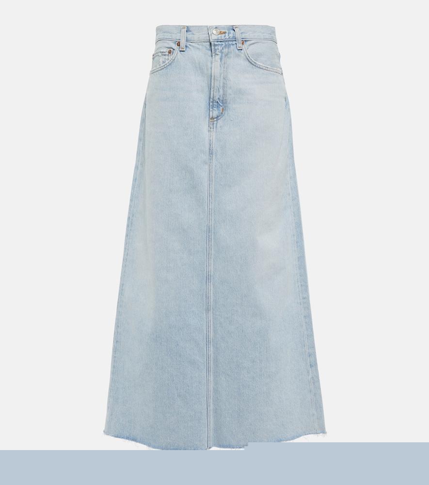 agolde hilla denim maxi skirt