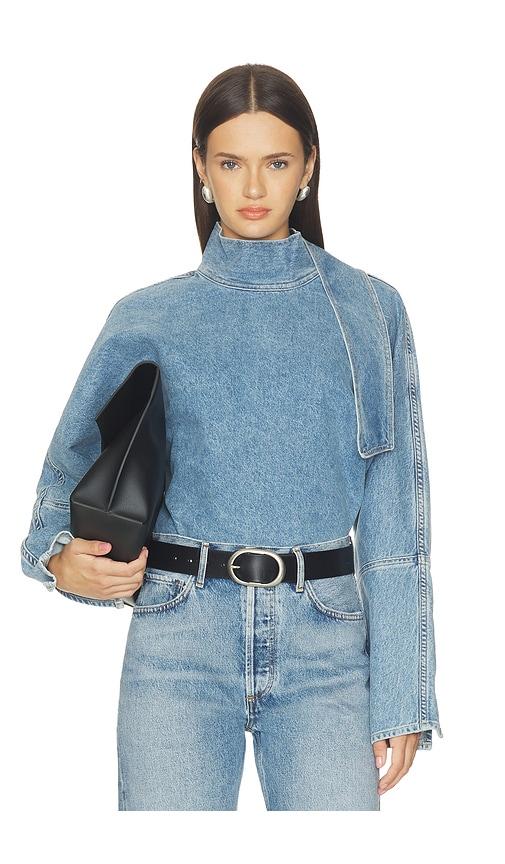agolde kembra top in blue. - size l (also in xs, s, m, xl)